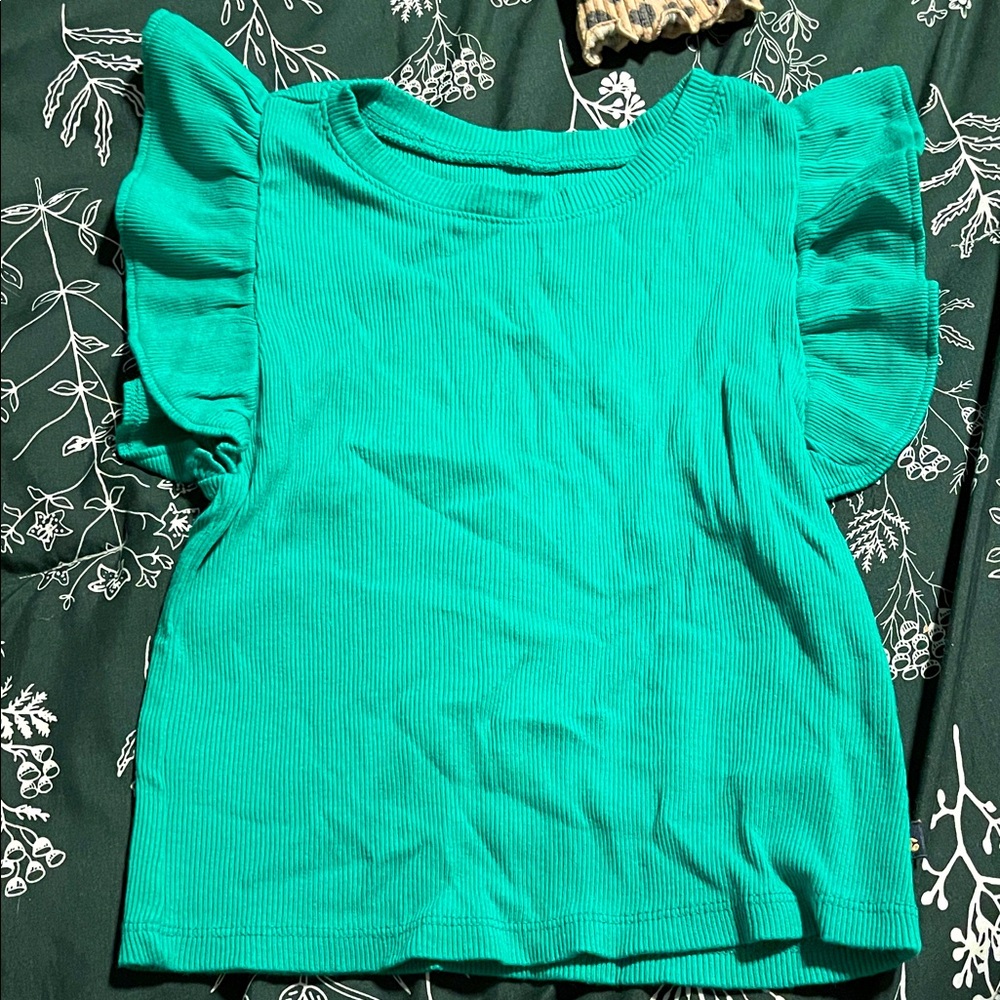 GAP 4T Green Ribbed Top